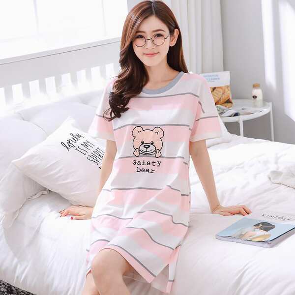 Vestido de dormir feminino de verão
