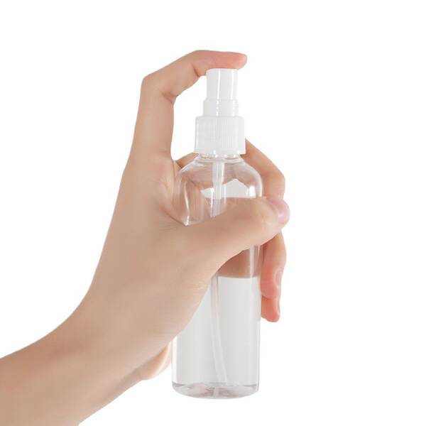 2 garrafas separadas de viagem de cosméticos transparentes de perfume de álcool portátil de plástico pressionado por pulverizador de desinfecção