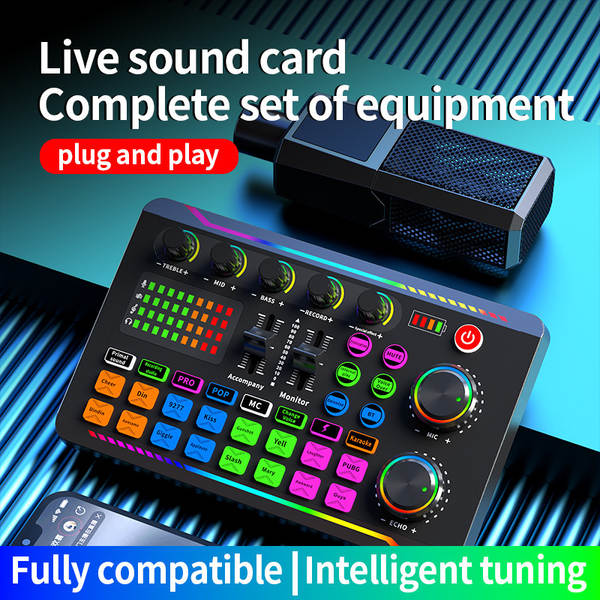 BM800 microfone f998 telemóvel cartão de voz em inglês computador USB aparelho de podcast kit de fone de ouvido ao vivo