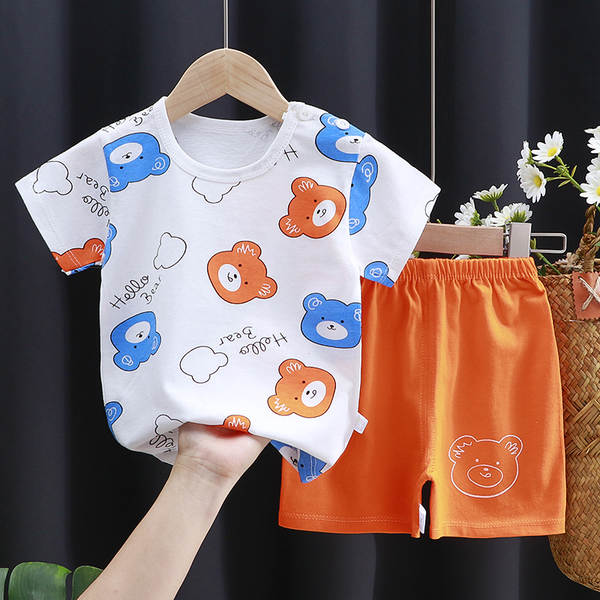 Conjunto de verão infantil de algodão