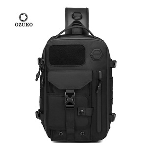 OZUKO Saco de peito masculino sensível à inclinação avançado Saco de esporte à prova d'água Multifuncional para viagens e saídas