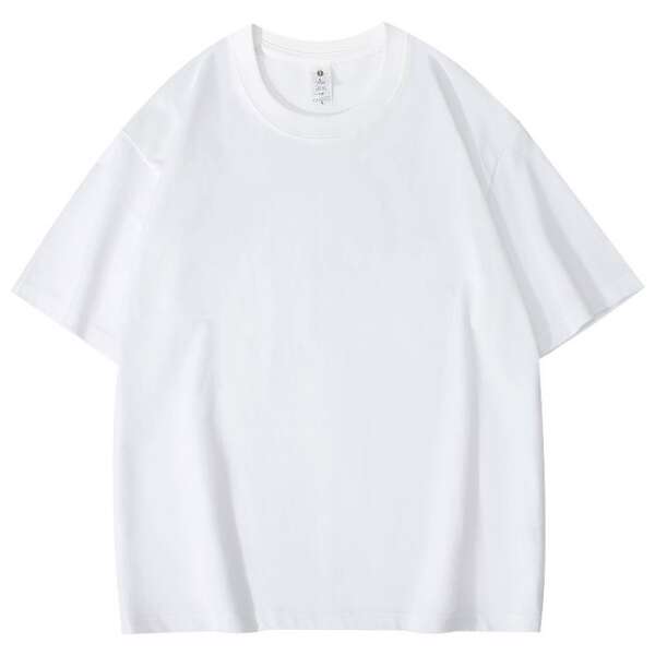 T-shirt de algodão curto personalizado padrão de logotipo de roupa de trabalho de casaco de algodão 220 gramas transfronteiriço comércio exterior atacado