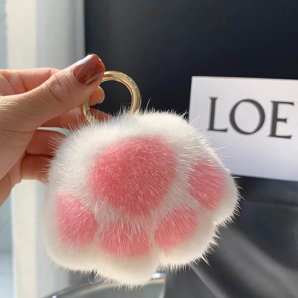 Pendente de gato de pelúcia para bolsa