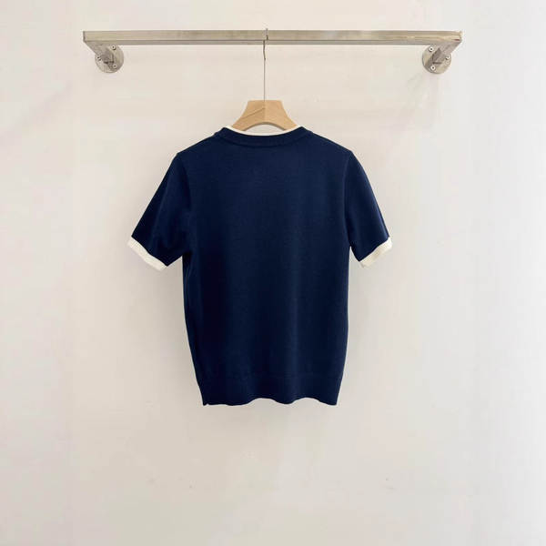 Vestido feminino de alta qualidade de Shenzhen South Oil 25 manhã outono miu casa corda corda corda corda de mão curta moda simples de 100 camisetas
