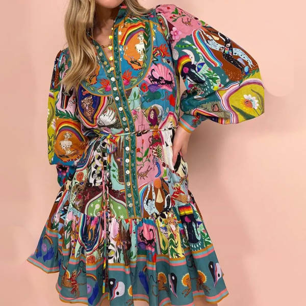 Vestido transfronteiriço europeu e americano de comércio exterior 2026 outono novo vestido vintage elegante vestido de couro curto
