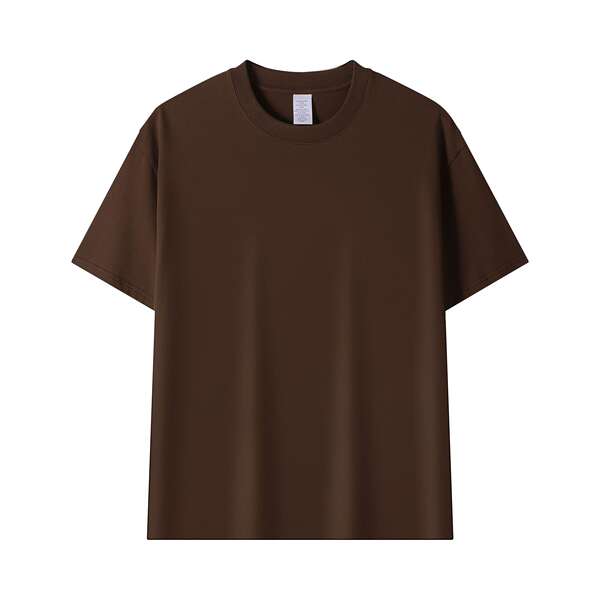 Americano de 230 gramas de peso de algodão puro sem costura de barril de tecido de mangas curtas T-shirts de cor limpa de cor limpa de camisa branca embrulhada