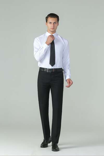 Exportação de camisa branca profissional masculina de alta sensibilidade de negócios camisa de luvas compridas masculina puramente artesanal atacado um penteado