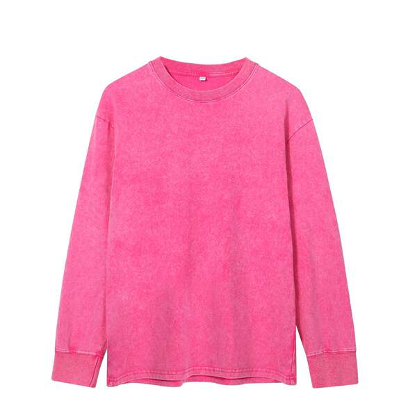 230 gramas de peso transfronteiriço de algodão puro lavagem de água para fazer velhas luvas longas de cabeça T-shirts retrospectivas T-shirts de neve