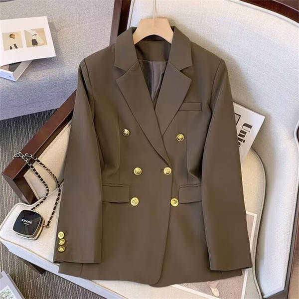 2026 Primavera Outono Nova capa de vestido Coréia Coréia Versão Direita Relaxada Relaxada Moda Humor Deslumbrante Pequeno Vestíbulo