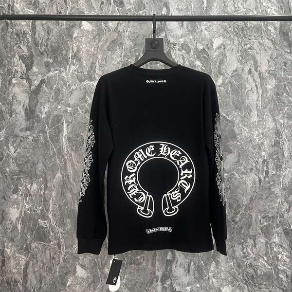 T-shirt correto cross-border Chrome Heart de alta qualidade dupla de algodão puro para homens e mulheres