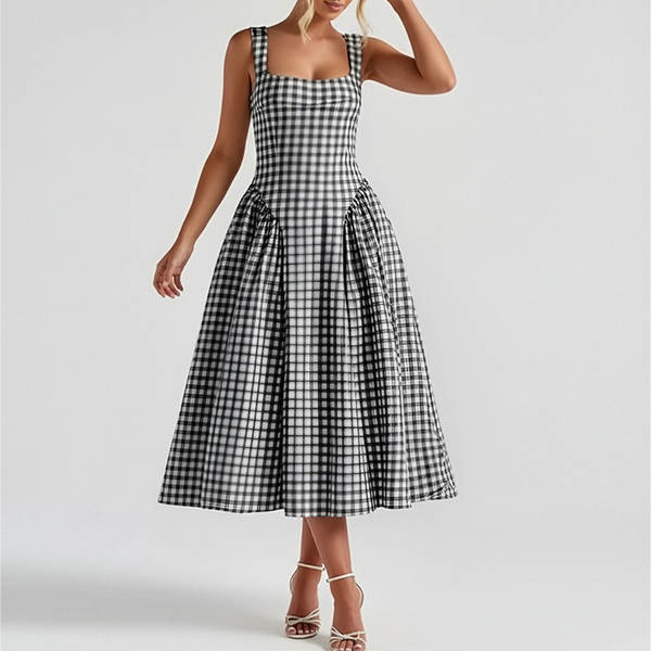 2026 Verão Novo Transfronteiriço Europeu e Americano Roupa de Mulher de Comércio Exterior Roupa de Mulher Francesa de vestido sem mangas