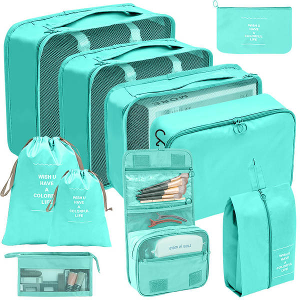 Kit de 10 bolsas de organização para viagem