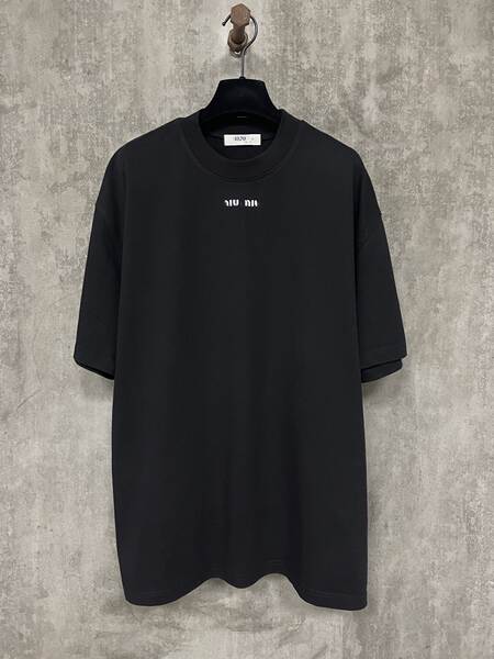 Transfronteiriço Alta Versão MIU Muji Novo Logo Clássico Pequeno T-Shirt Corda Redonda Para Homens e Mulheres
