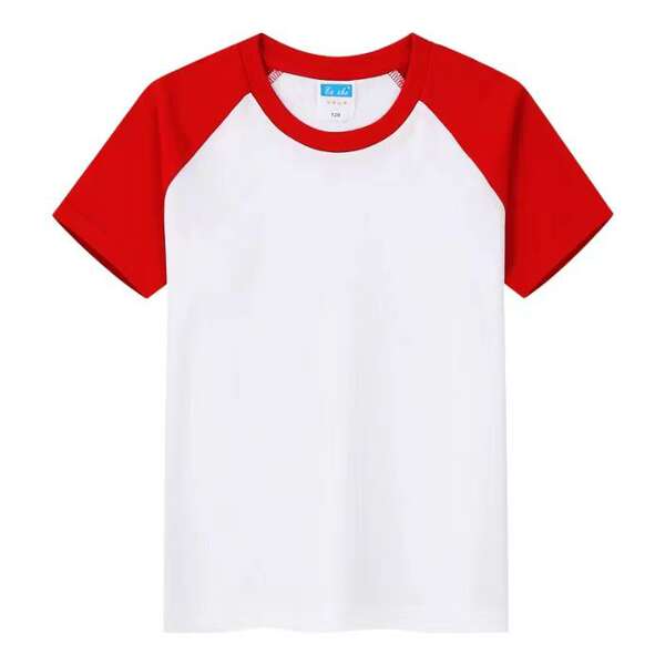 Venda direta de fábrica para meninos e meninas doces da mesma cor de algodão puro 180 gramas Camiseta de Criança personalizada de pulseira curta logo de impressão
