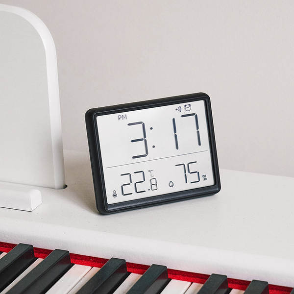 Relógio eletrônico finíssimo relógio digital simples de parede LCD pequeno relógio multifuncional de temperatura de relógio eletrônico 8218