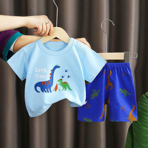 Conjunto de verão infantil de algodão
