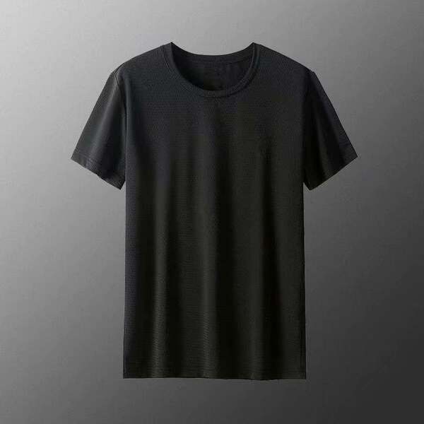 Camiseta masculina de verão de curta-metragem de couro curto-metragem de couro curto-metragem de verão