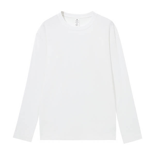 300 gramas de outono de Xinjiang limpeza de algodão puro pesado corda redonda corda comprida pura t-shirt solto dentro de uma camisa