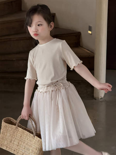 Mulheres Miu estilo princesa amarrar mangas curtas T-shirt camisa de verão coreano vestido de ar puro amarrar mangas curtas