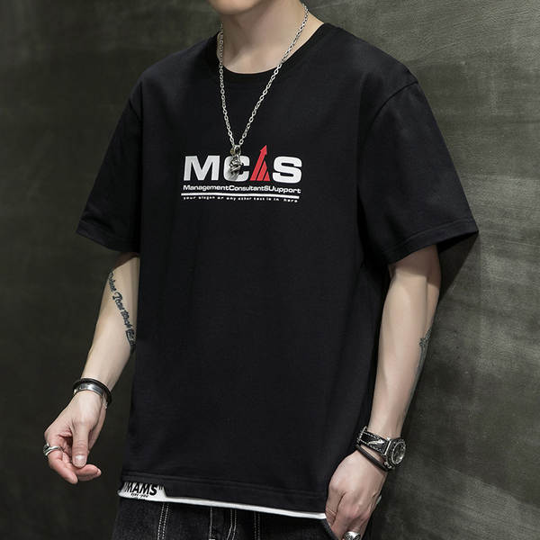 Camiseta masculina de algodão curta