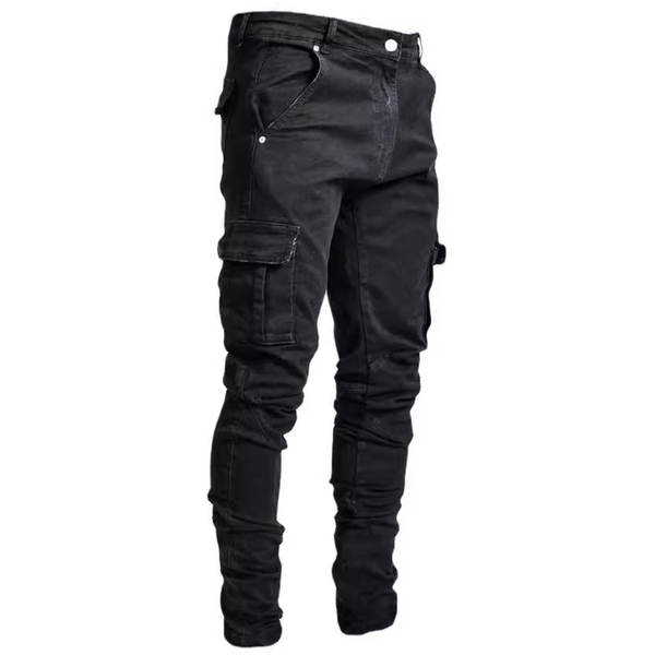 2022 Euro-americano transfronteiriço novo jeans masculino bolso lateral pequeno pé apertado jeans