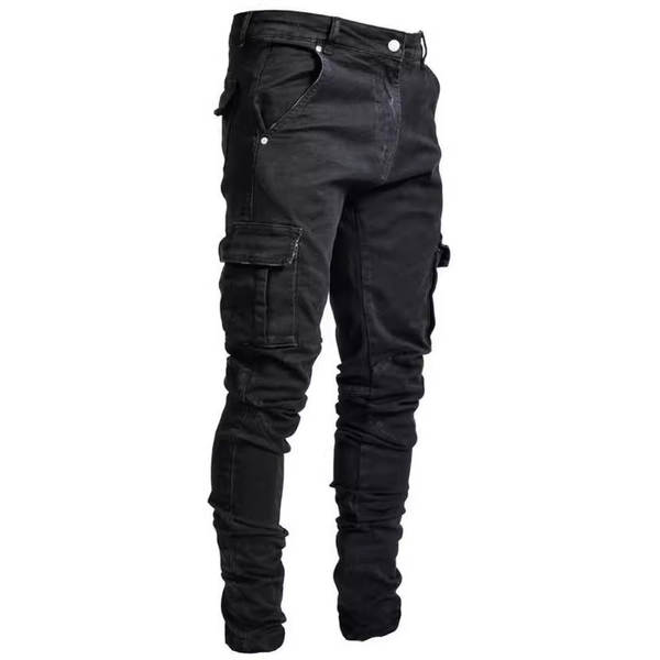 2021 Euro-americano transfronteiriço novo jeans masculino bolso lateral de pernas estreitas jeans NK388