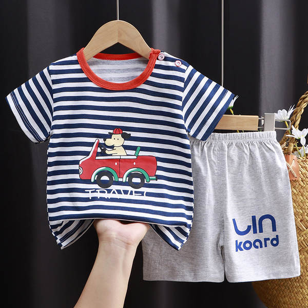 Conjunto de verão infantil de algodão
