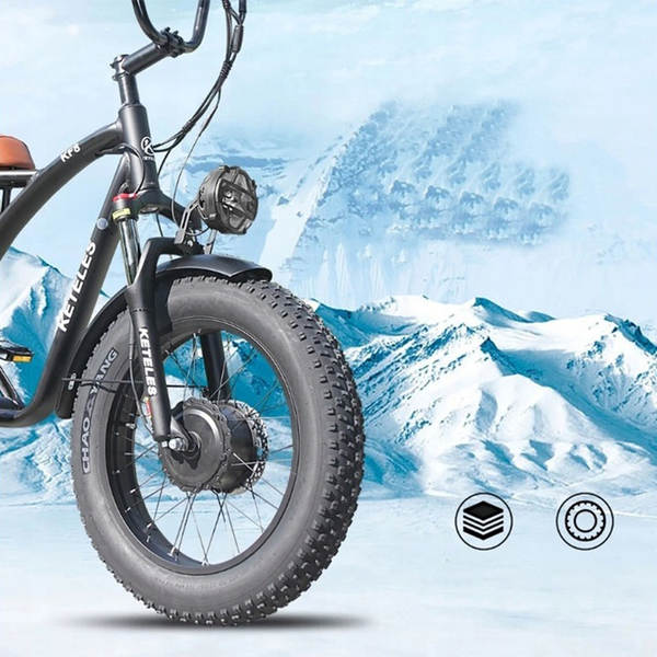 2000W bicicleta de neve elétrica para a frente e para trás para reduzir a velocidade de mudança de gordura no exterior para a praia de areia para a montanha