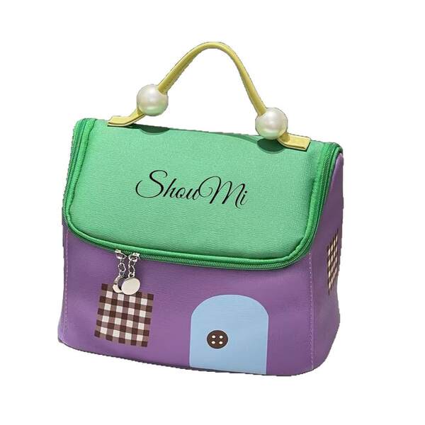 Casa de maquiagem de dopamina para mulheres de grande capacidade divisão de mão impermeável produtos de cuidados com a pele para viajar para fora carregar cogumelos