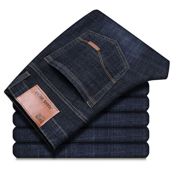 Fabricante de vendas diretas de jeans masculinos de primavera e verão de luxo boa qualidade resiliente negócios de lazer homens jeans calças longas