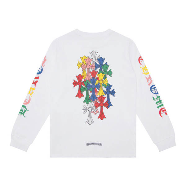 T-shirt correto cross-border Chrome Heart de alta qualidade dupla de algodão puro para homens e mulheres