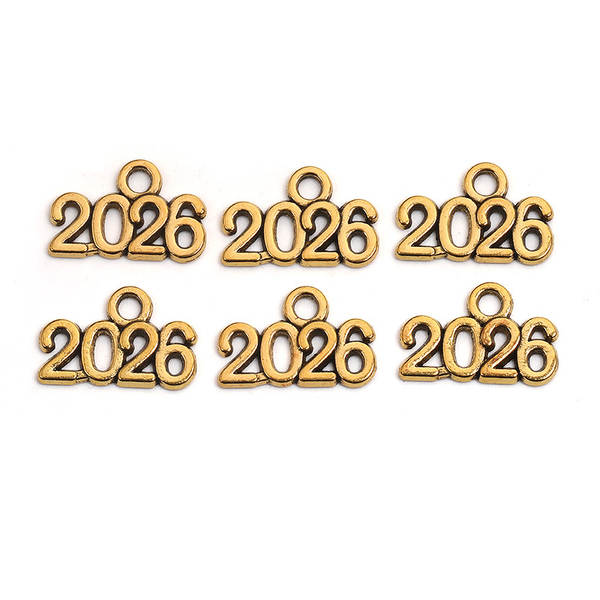Fabricante de vendas diretas de acessórios de jóias DIY Número Suspensão 2025 2026 2027 9x14mm