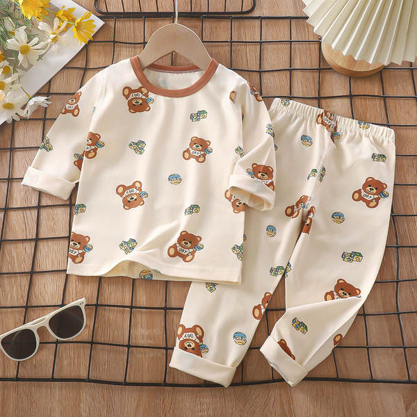 Conjunto de pijama para crianças de primavera