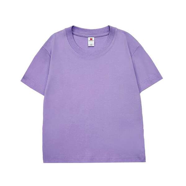 Camiseta de algodão puro para crianças 220 gramas de algodão personalizado padrão de logotipo para crianças vestido de verão para o comércio exterior