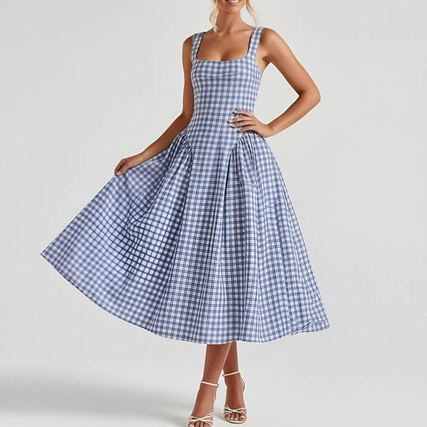 2026 Verão Novo Transfronteiriço Europeu e Americano Roupa de Mulher de Comércio Exterior Roupa de Mulher Francesa de vestido sem mangas
