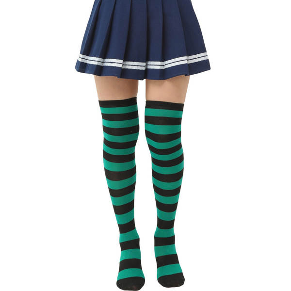 Meias Longas Femininas Azul e Branco