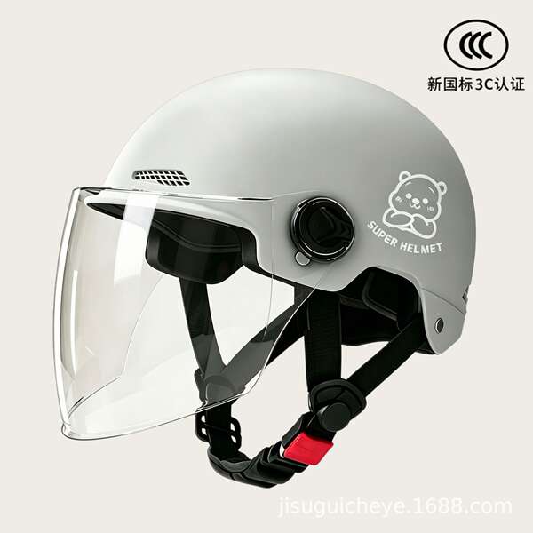 Novo modelo nacional 3C certificado capacete elétrico para motocicletas masculino e feminino quatro temporadas chapéu de segurança geral para adultos semicondutores