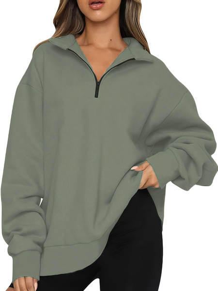 Roupas femininas europeias 2025 outono inverno novo modelo de camisa de lazer da Amazon meia cadeia de cabeça de mangas longas camisa esportiva guarda-roupa
