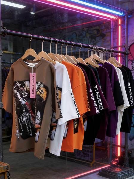 1688 T-shirt masculino de alta qualidade de atacado 400 gramas de impressão americana peso pesado de algodão puro mangas curtas com exportação de mercadorias suficiente