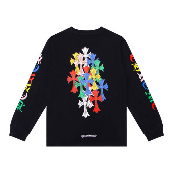 T-shirt correto cross-border Chrome Heart de alta qualidade dupla de algodão puro para homens e mulheres
