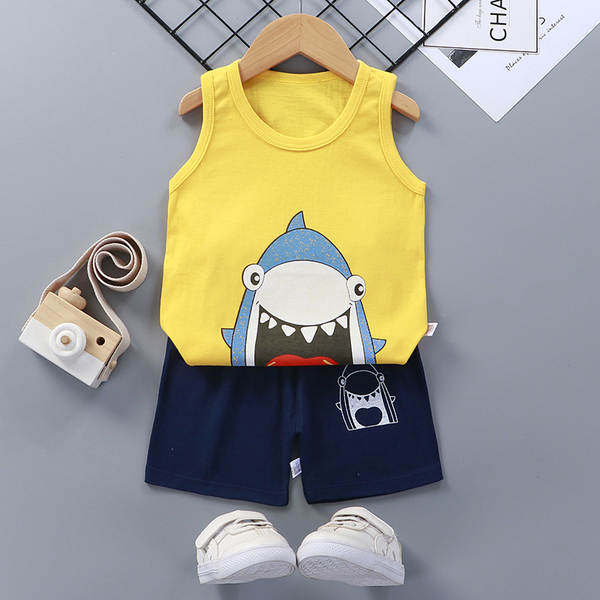 Vestido de verão infantil de algodão