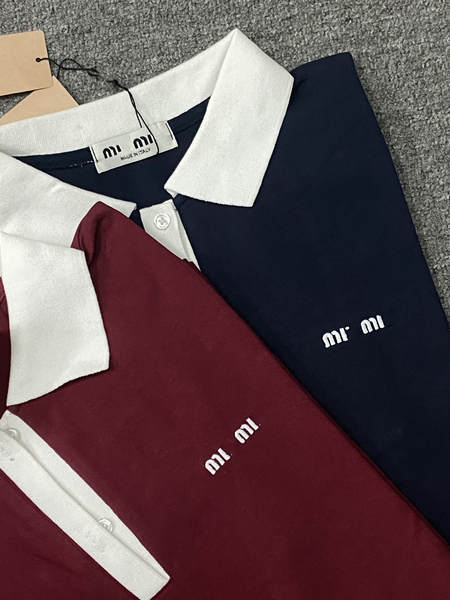 Versão correta do original MIU Mouse Rede vermelha logo letras de pequeno rótulo T-shirt cor polo luva T-shirt