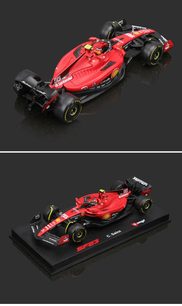 2023 Peugeot 1:43 Ferrari F1 Modelo SF23 Carro de corrida de metal Simulador de brinquedo Modelo Carro de liga Homem