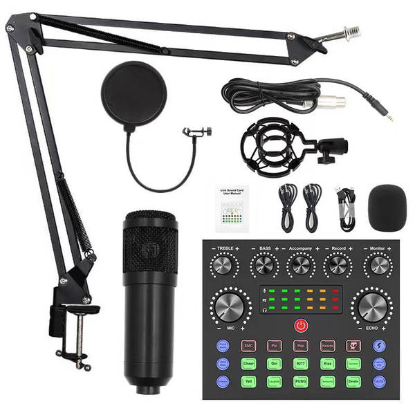 Transfronteiriço BMW 800 microfone v8s cartão de som em inglês computador celular gravação ao vivo completo de equipamentos de podcast