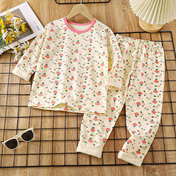 Conjunto de pijama para crianças de primavera