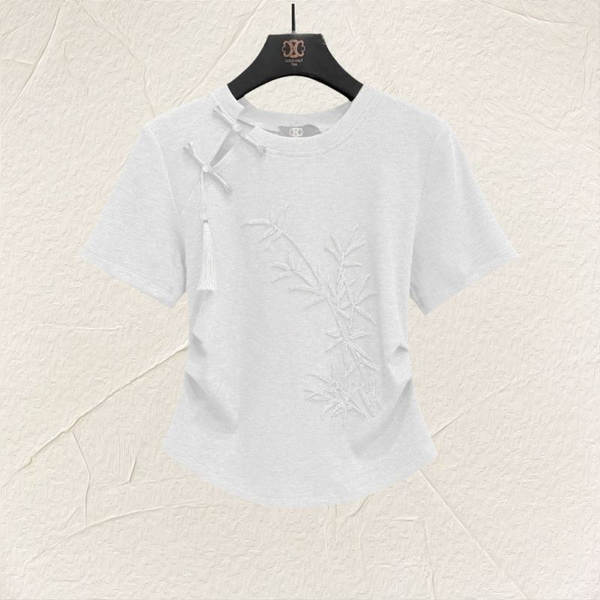 Camisa feminina de algodão com estampado