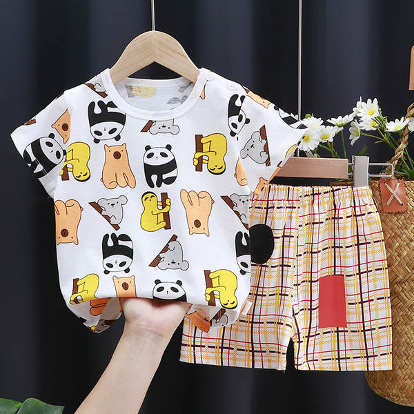 Conjunto de verão infantil de algodão
