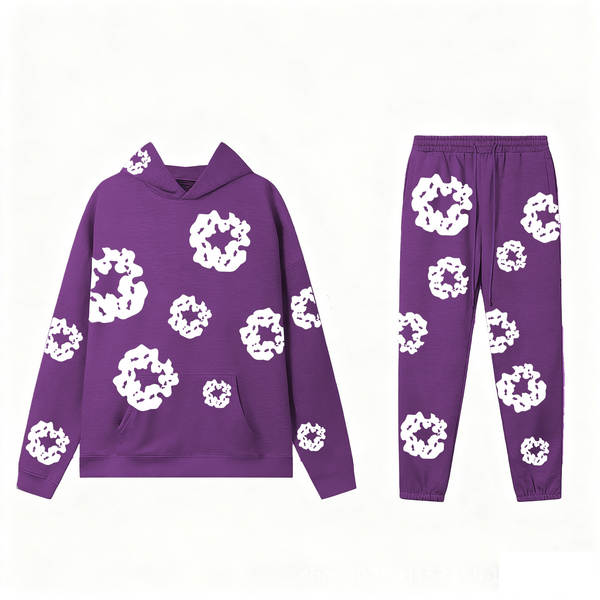 Conjunto de Moletom com Capuz e Impressão