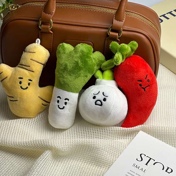Desenhos animados criativos engraçados vegetais pendurado alho cebola cebola saco de pimentão pendurado chave pendurado boneca de brinquedos
