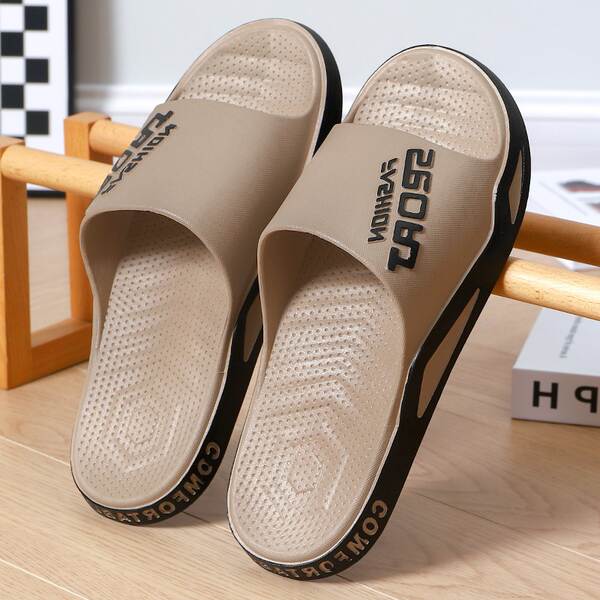 2023 Nova versão coreana de calçado masculino tendência vestido em casa banheiro de fundo grosso resistente ao desgaste homens calçados frios atacado